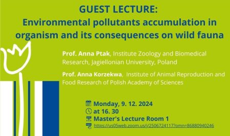 Guest lecture: Environmental pollutants accumulation in organism and its consequences on wild fauna