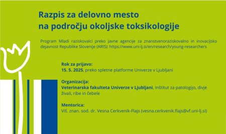 Razpis za delovno mesto na področju okoljske toksikologije