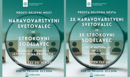 Zavod RS za varstvo narave razpisuje več prostih delovnih mest na OE Ljubljana