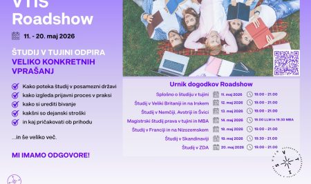 VTIS Roadshow 2026: brezplačni spletni dogodki o študiju v tujini