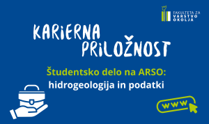 Banner z napisom Karierna priložnsot, študentsko delo na ARSO